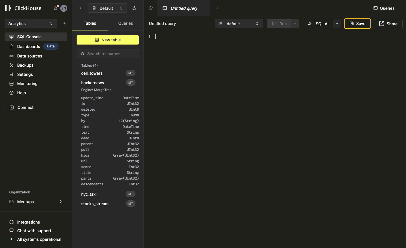 Creating a query - Zoomed