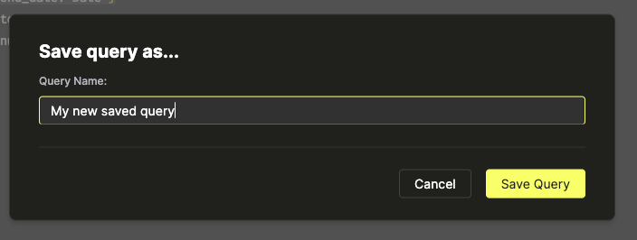 Save query - Zoomed